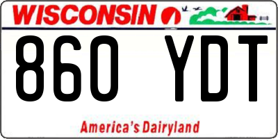 WI license plate 860YDT