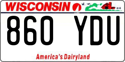 WI license plate 860YDU