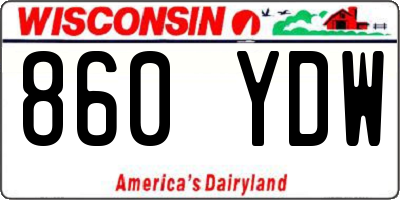 WI license plate 860YDW
