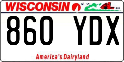 WI license plate 860YDX
