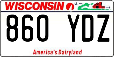 WI license plate 860YDZ
