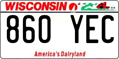 WI license plate 860YEC