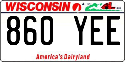 WI license plate 860YEE