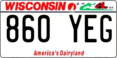 WI license plate 860YEG