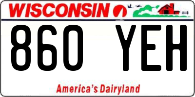 WI license plate 860YEH