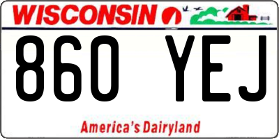 WI license plate 860YEJ