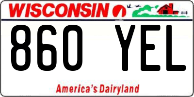 WI license plate 860YEL