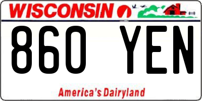 WI license plate 860YEN