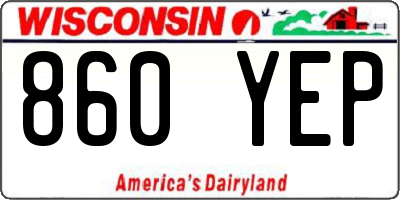 WI license plate 860YEP