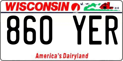 WI license plate 860YER