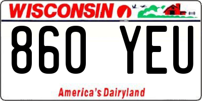 WI license plate 860YEU