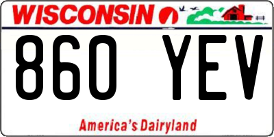 WI license plate 860YEV