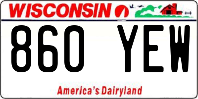 WI license plate 860YEW