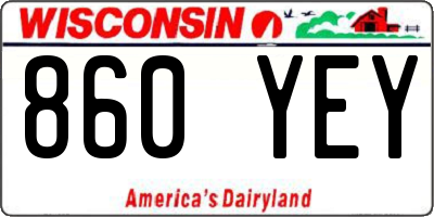 WI license plate 860YEY