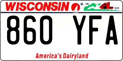 WI license plate 860YFA