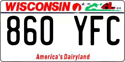 WI license plate 860YFC