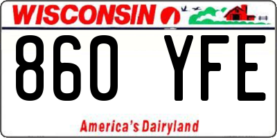 WI license plate 860YFE