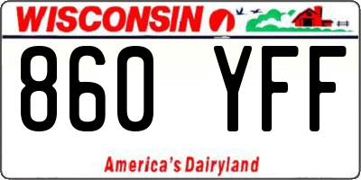 WI license plate 860YFF
