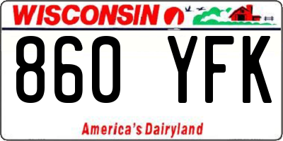 WI license plate 860YFK