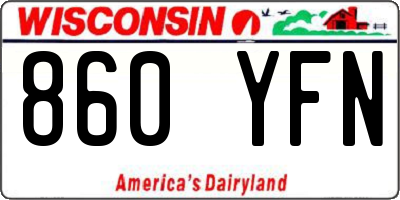 WI license plate 860YFN