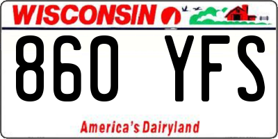 WI license plate 860YFS