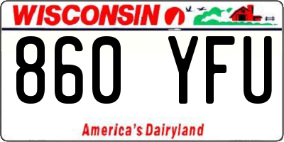 WI license plate 860YFU