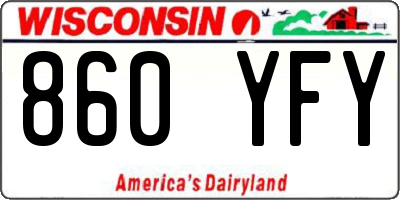 WI license plate 860YFY