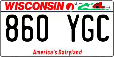 WI license plate 860YGC