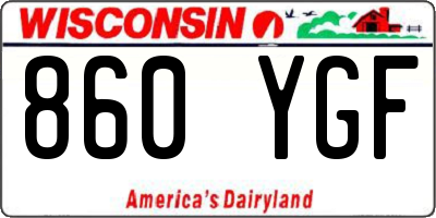 WI license plate 860YGF