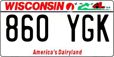 WI license plate 860YGK