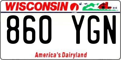 WI license plate 860YGN