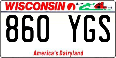 WI license plate 860YGS