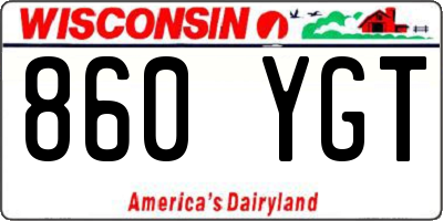 WI license plate 860YGT