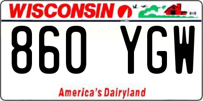 WI license plate 860YGW