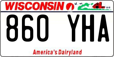 WI license plate 860YHA