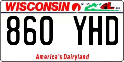 WI license plate 860YHD