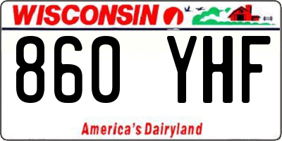 WI license plate 860YHF