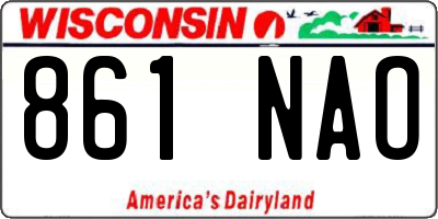 WI license plate 861NAO