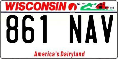 WI license plate 861NAV