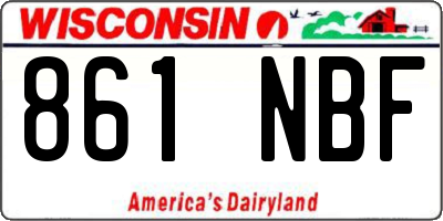 WI license plate 861NBF