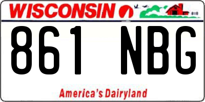 WI license plate 861NBG