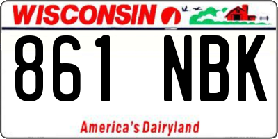 WI license plate 861NBK