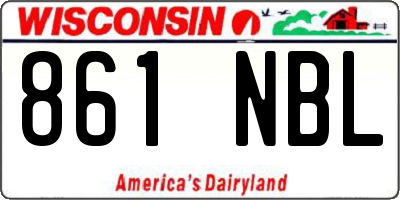 WI license plate 861NBL