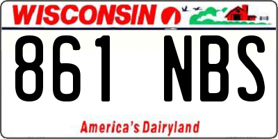 WI license plate 861NBS
