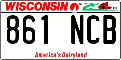 WI license plate 861NCB