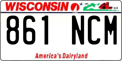 WI license plate 861NCM