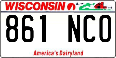 WI license plate 861NCO