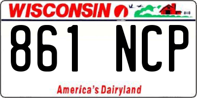WI license plate 861NCP