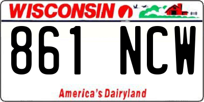 WI license plate 861NCW