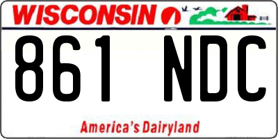 WI license plate 861NDC